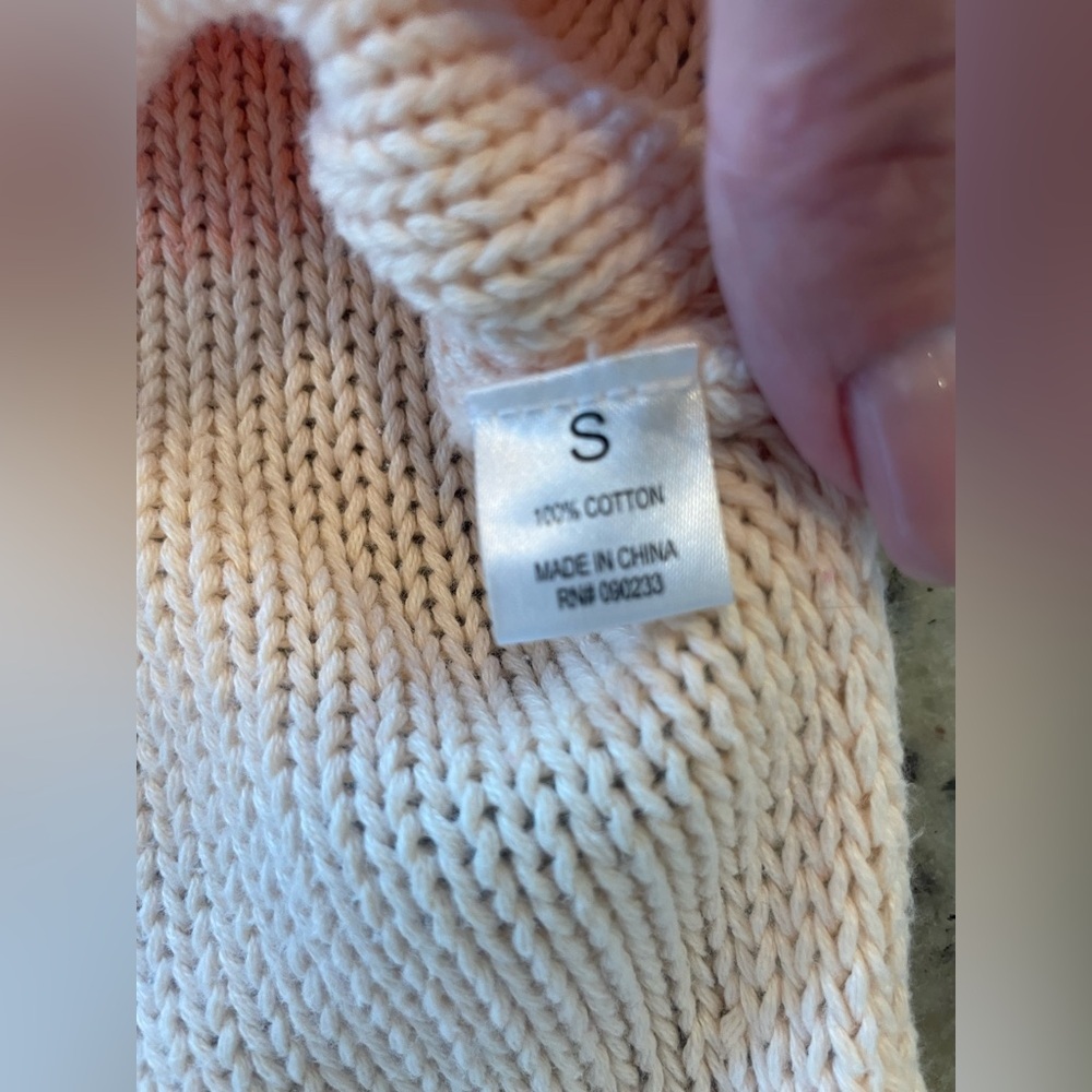 Women’s 100% cotton open cableknit Gradient Sweater tunic size Small - Picture 5 of 8